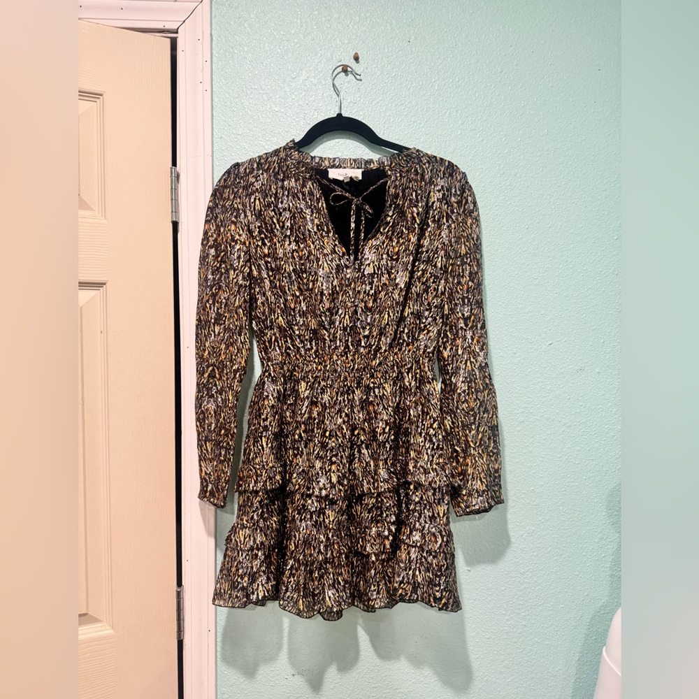 Ba&sh Glen Printed Tiered Mini Dress